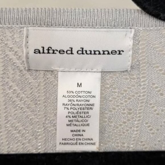Alfred Dunner Medium Silver Sweater - Picture 3 of 5